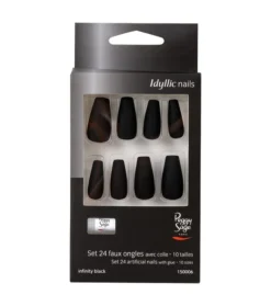 Faux Ongles Idyllic Nails Infinity Black Peggy Sage X 24