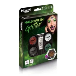 Coffret 4 Pots De Paillettes Halloween Avec Colle Moon Creations