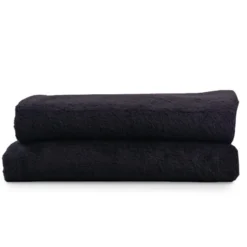 Lot De 2 Draps De Bain Noirs 100x200